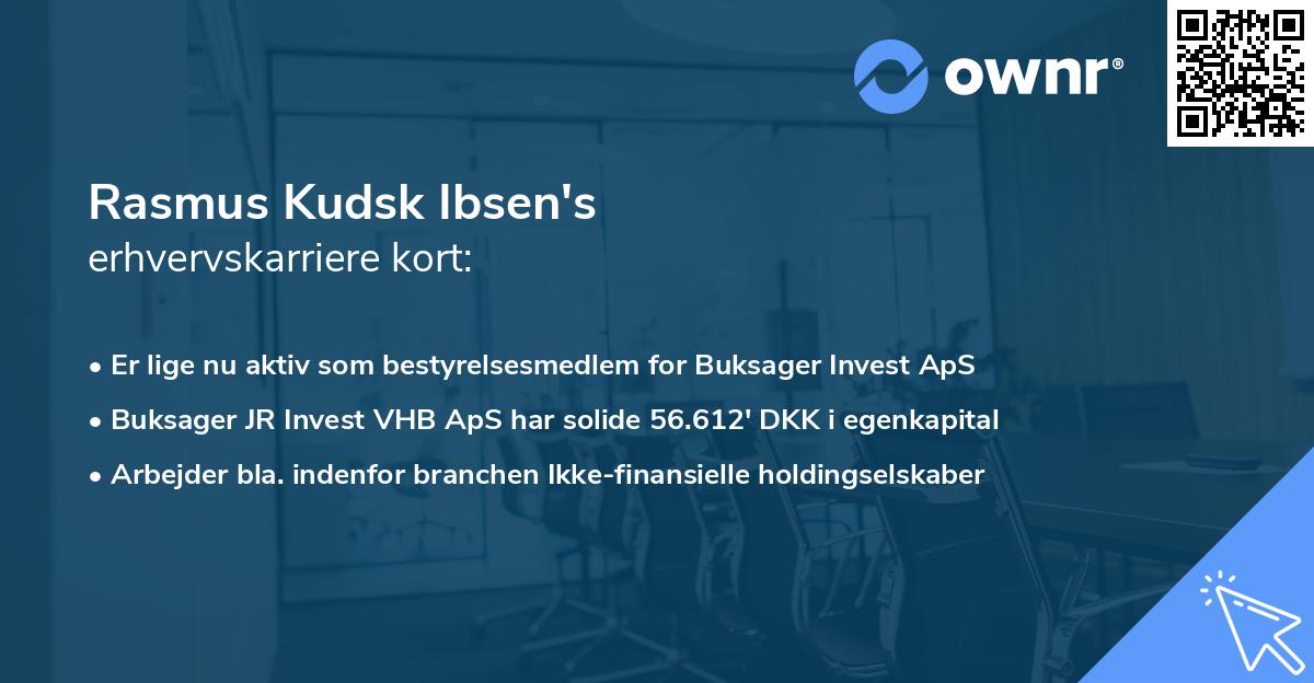 Rasmus Kudsk Ibsen's erhvervskarriere kort