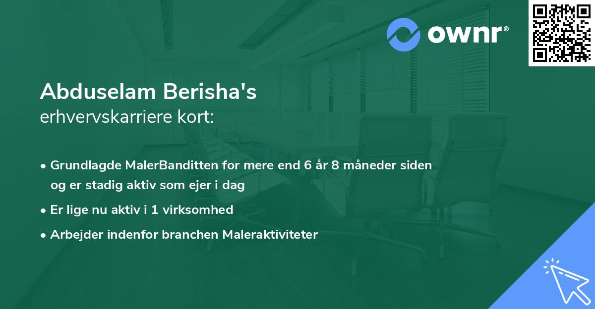 Abduselam Berisha's erhvervskarriere kort