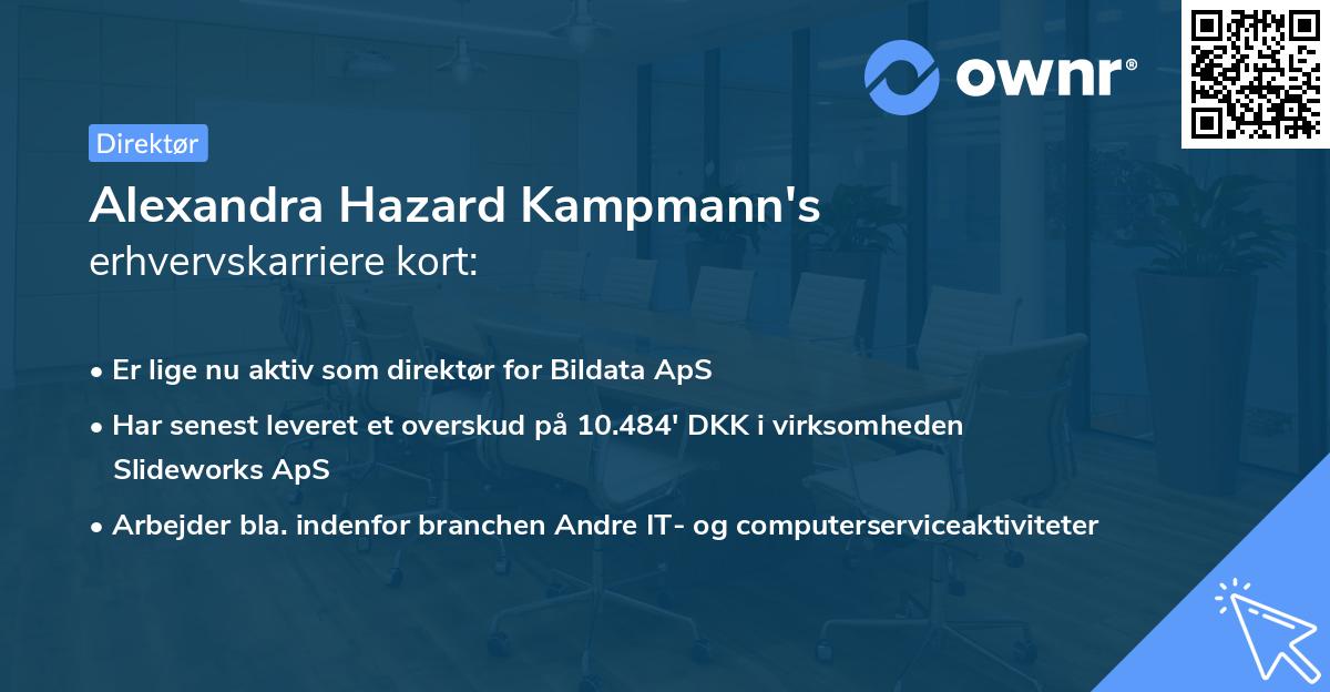 Alexandra Hazard Kampmann's erhvervskarriere kort
