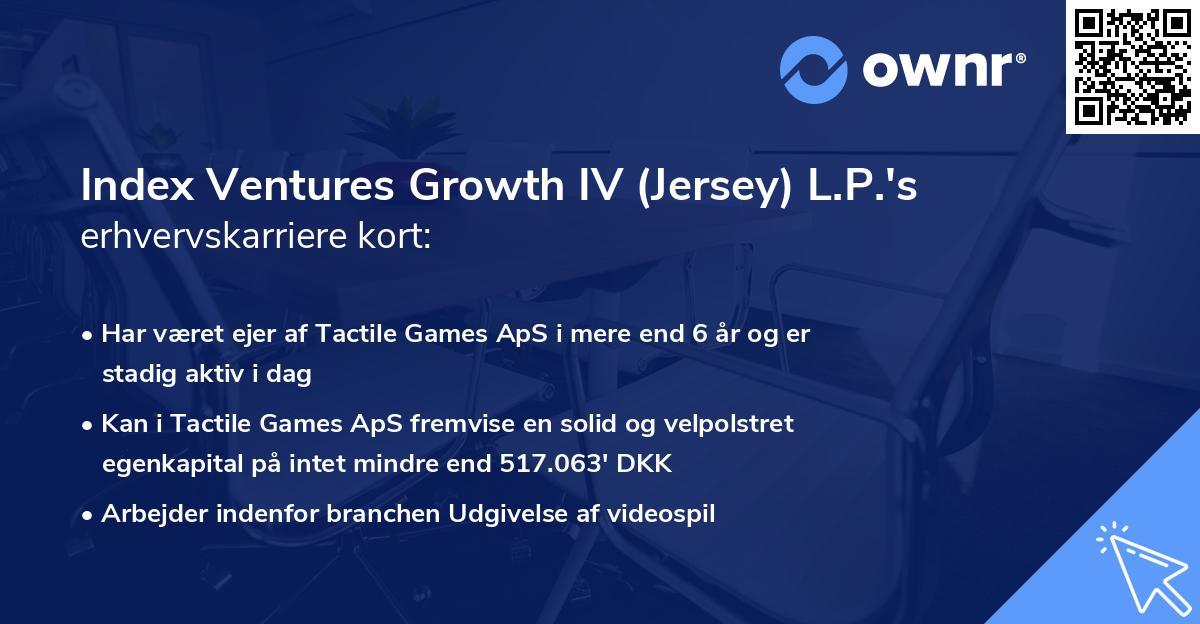 Index Ventures Growth IV (Jersey) L.P.'s erhvervskarriere kort