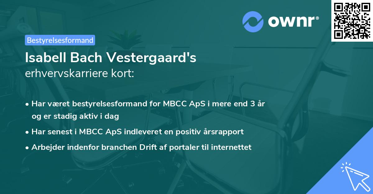 Isabell Bach Vestergaard's erhvervskarriere kort