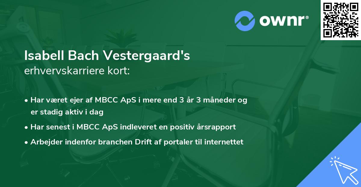 Isabell Bach Vestergaard's erhvervskarriere kort