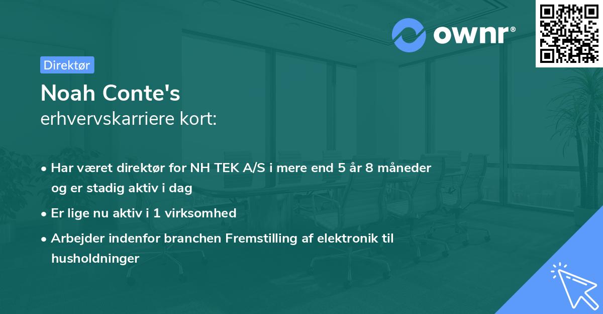 Noah Conte's erhvervskarriere kort