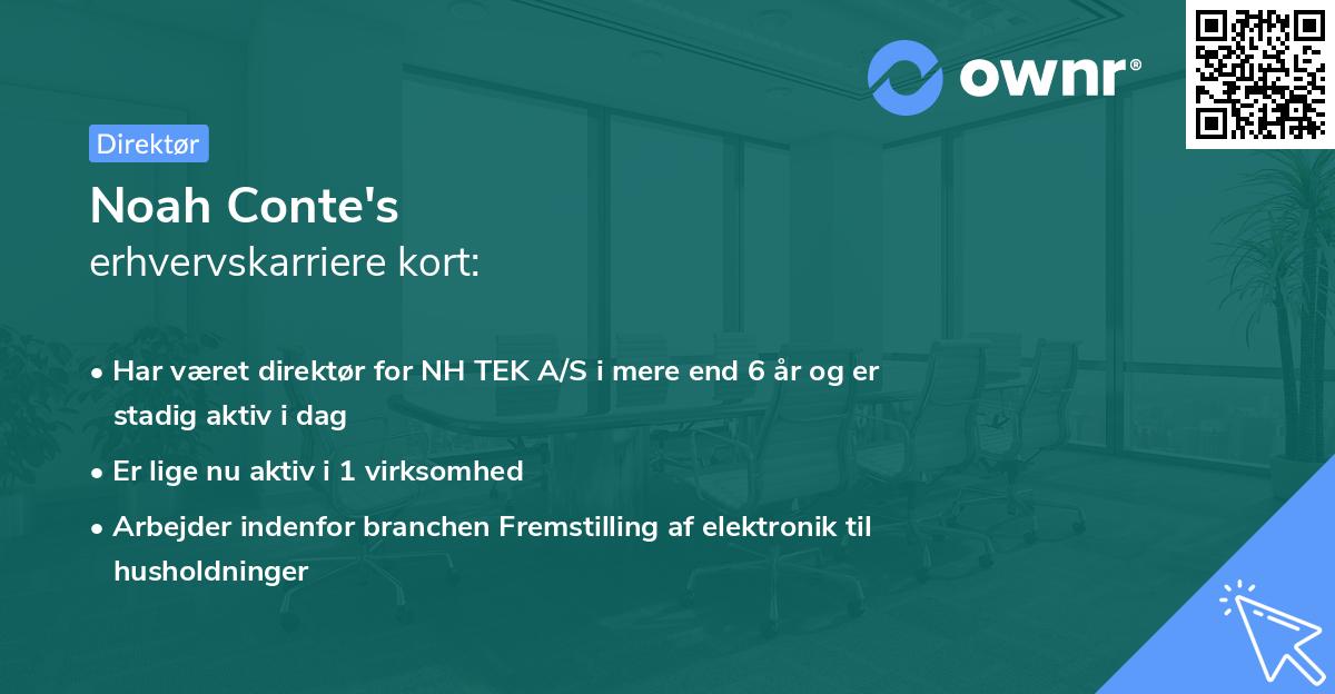 Noah Conte's erhvervskarriere kort