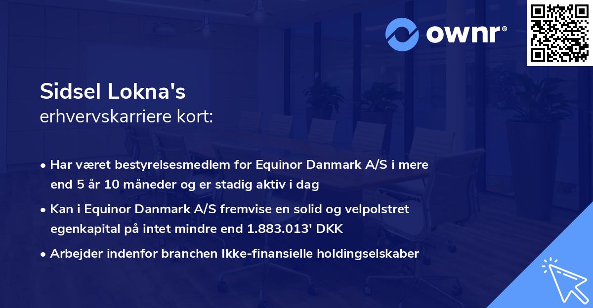 Sidsel Lokna's erhvervskarriere kort