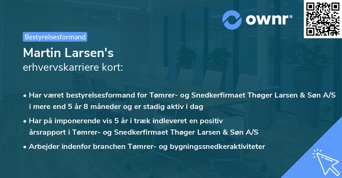 Martin Larsen's erhvervskarriere kort