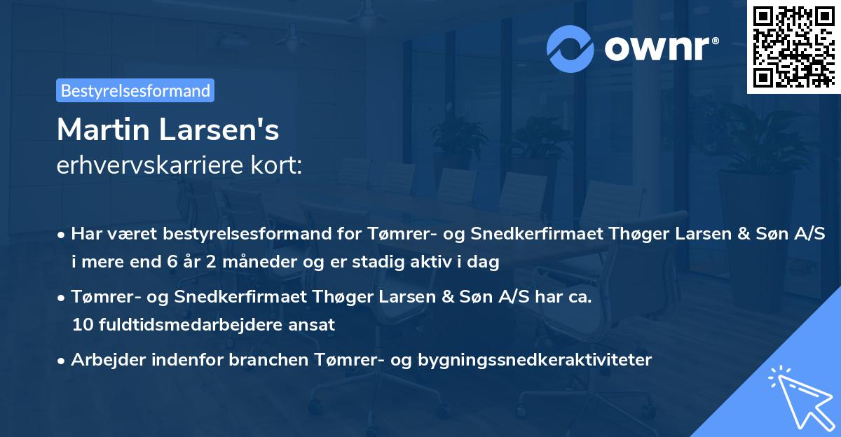 Martin Larsen's erhvervskarriere kort