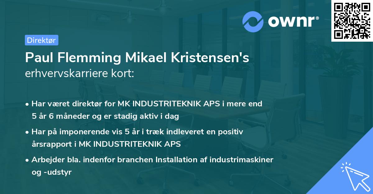 Paul Flemming Mikael Kristensen's erhvervskarriere kort