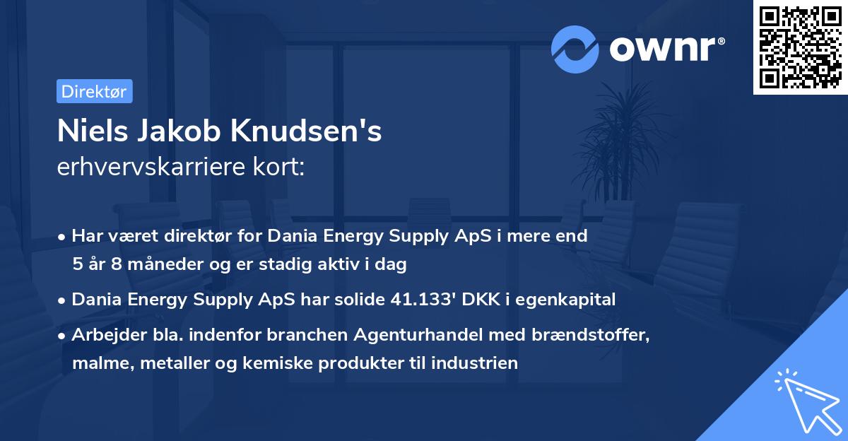 Niels Jakob Knudsen's erhvervskarriere kort