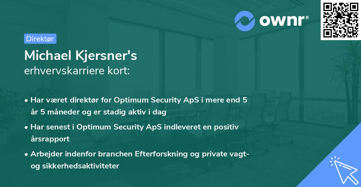 Michael Kjersner's erhvervskarriere kort
