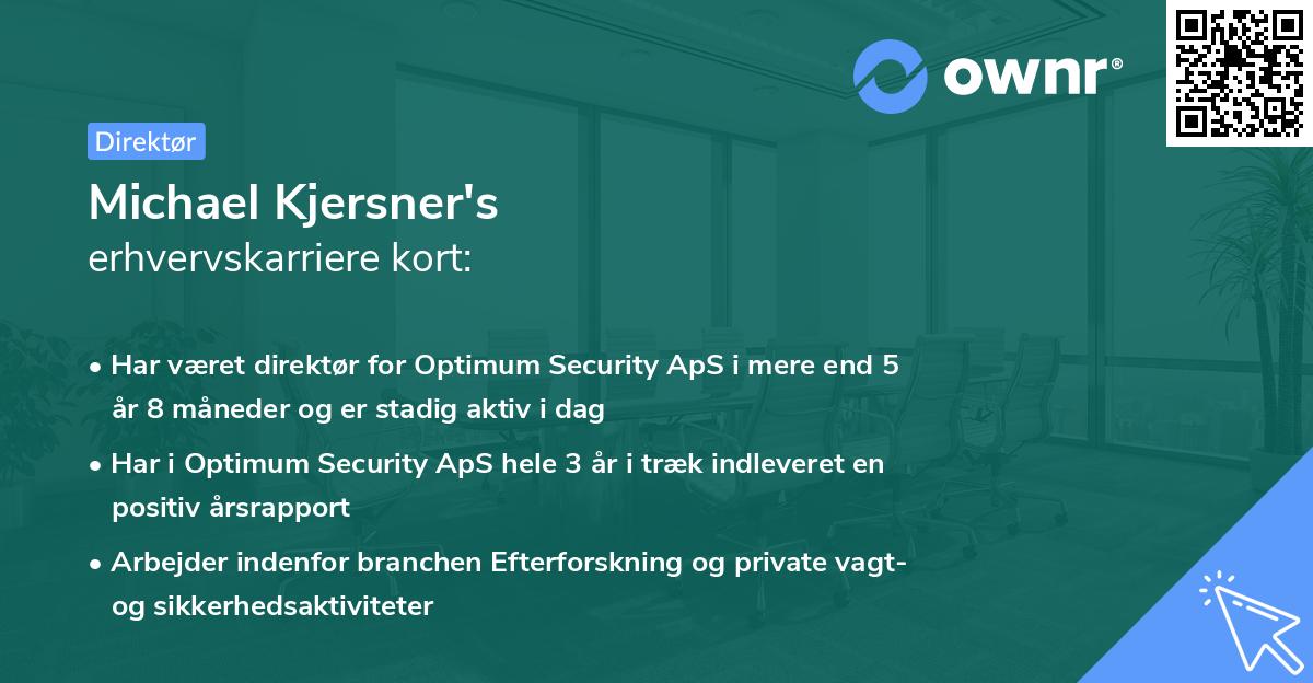 Michael Kjersner's erhvervskarriere kort