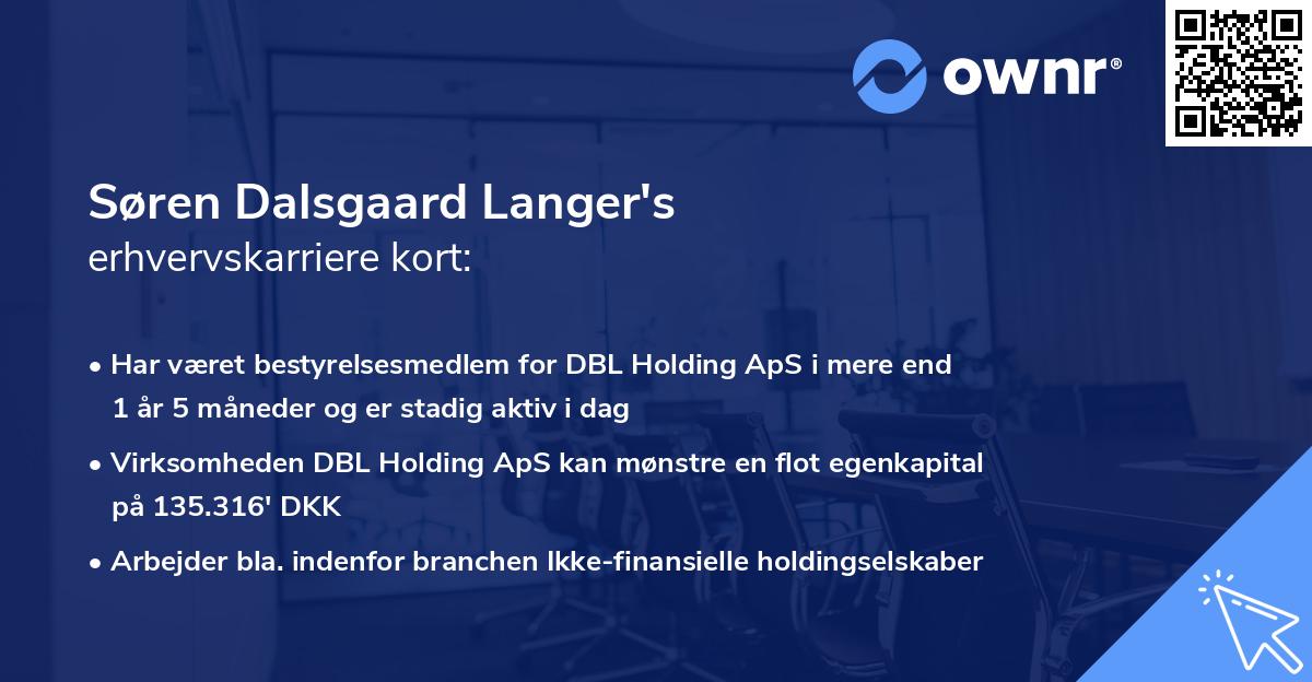 Søren Dalsgaard Langer's erhvervskarriere kort