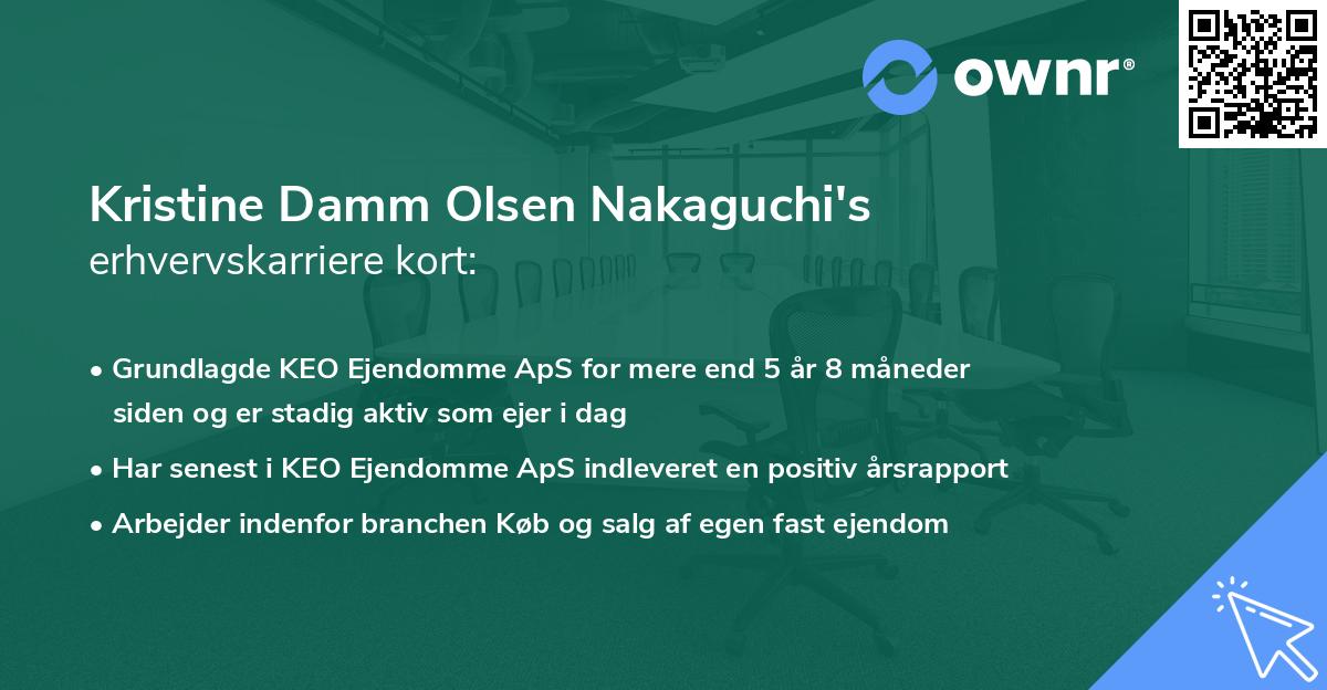 Kristine Damm Olsen Nakaguchi's erhvervskarriere kort