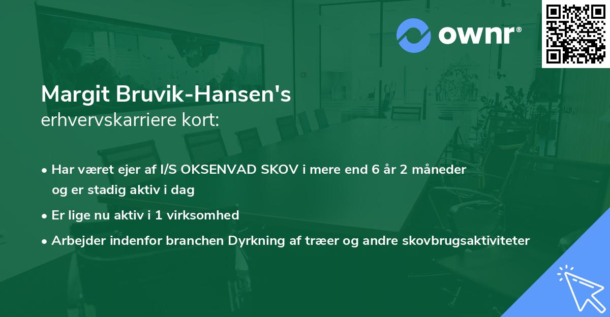Margit Bruvik-Hansen's erhvervskarriere kort