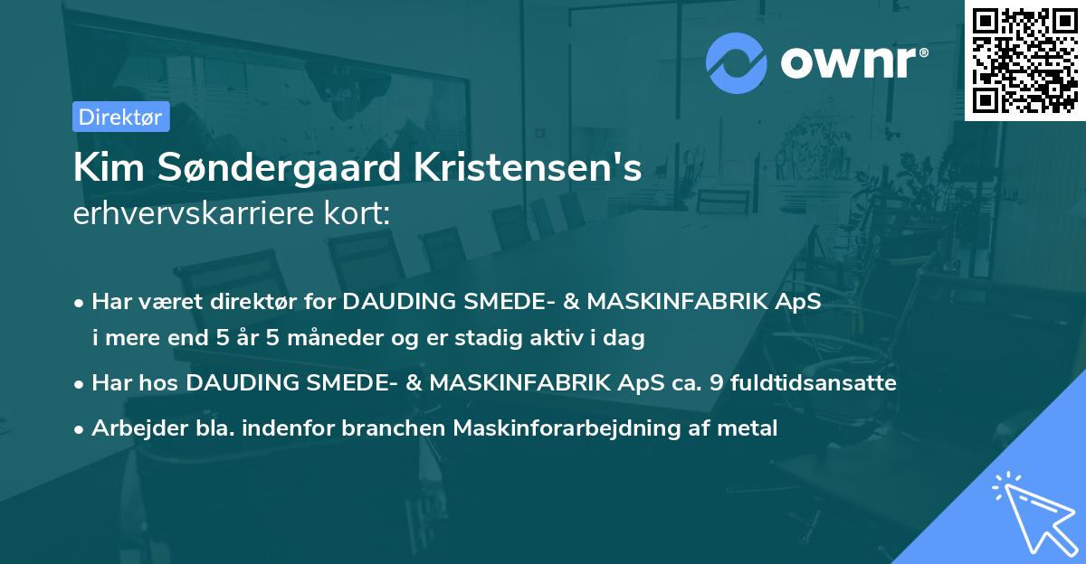 Kim Søndergaard Kristensen's erhvervskarriere kort
