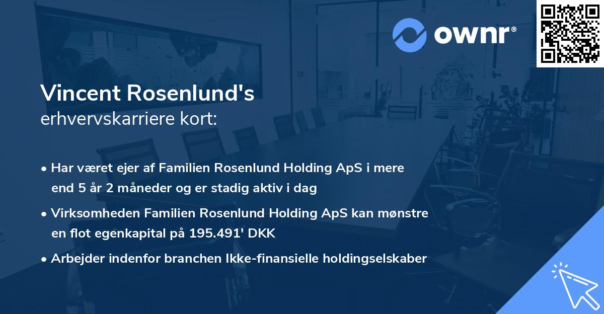 Vincent Rosenlund's erhvervskarriere kort