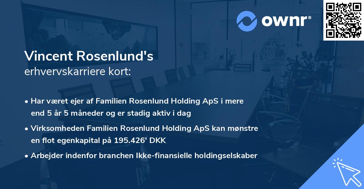 Vincent Rosenlund's erhvervskarriere kort