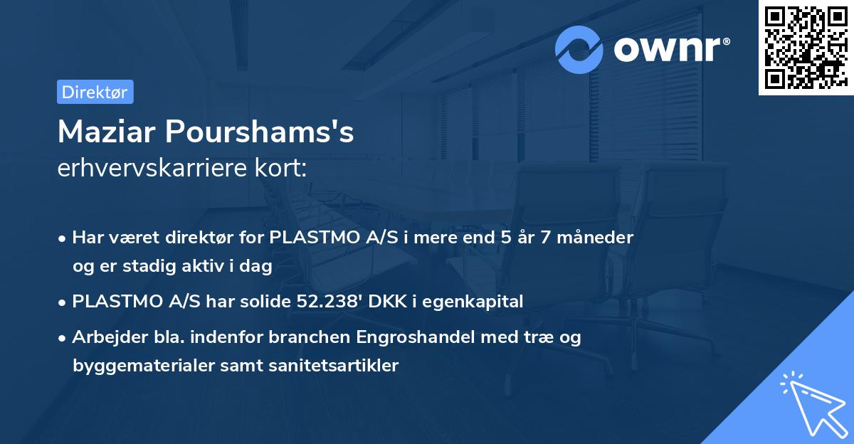 Maziar Pourshams's erhvervskarriere kort
