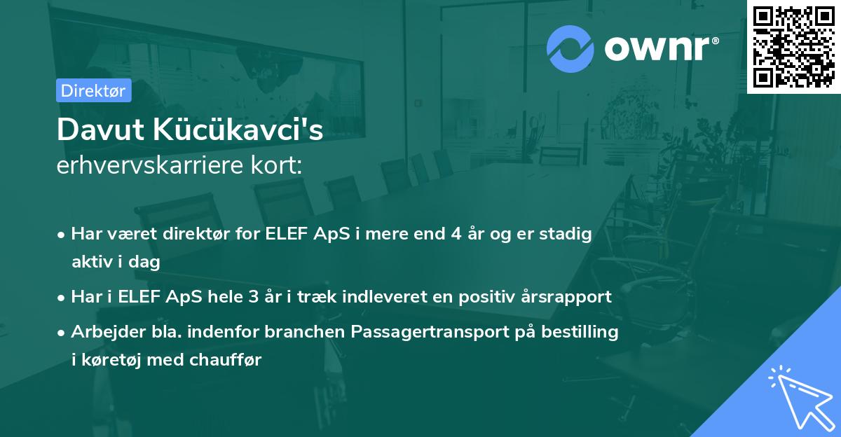 Davut Kücükavci's erhvervskarriere kort