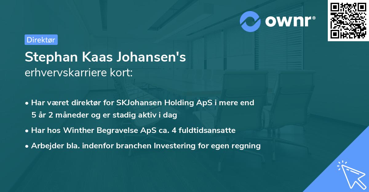 Stephan Kaas Johansen's erhvervskarriere kort