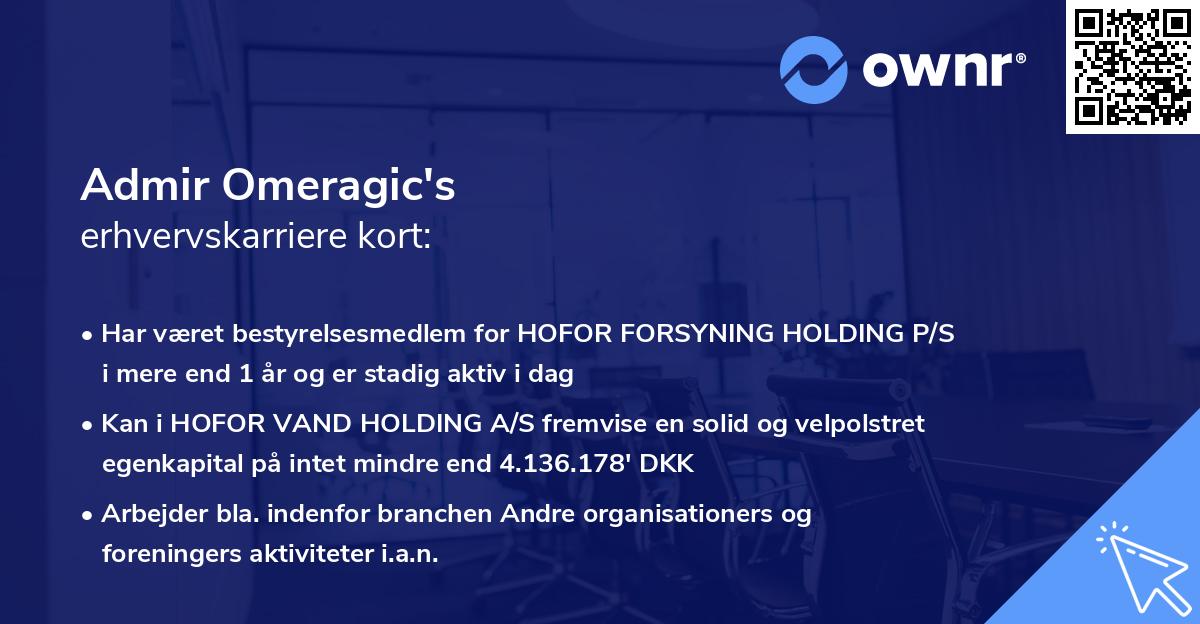 Admir Omeragic's erhvervskarriere kort