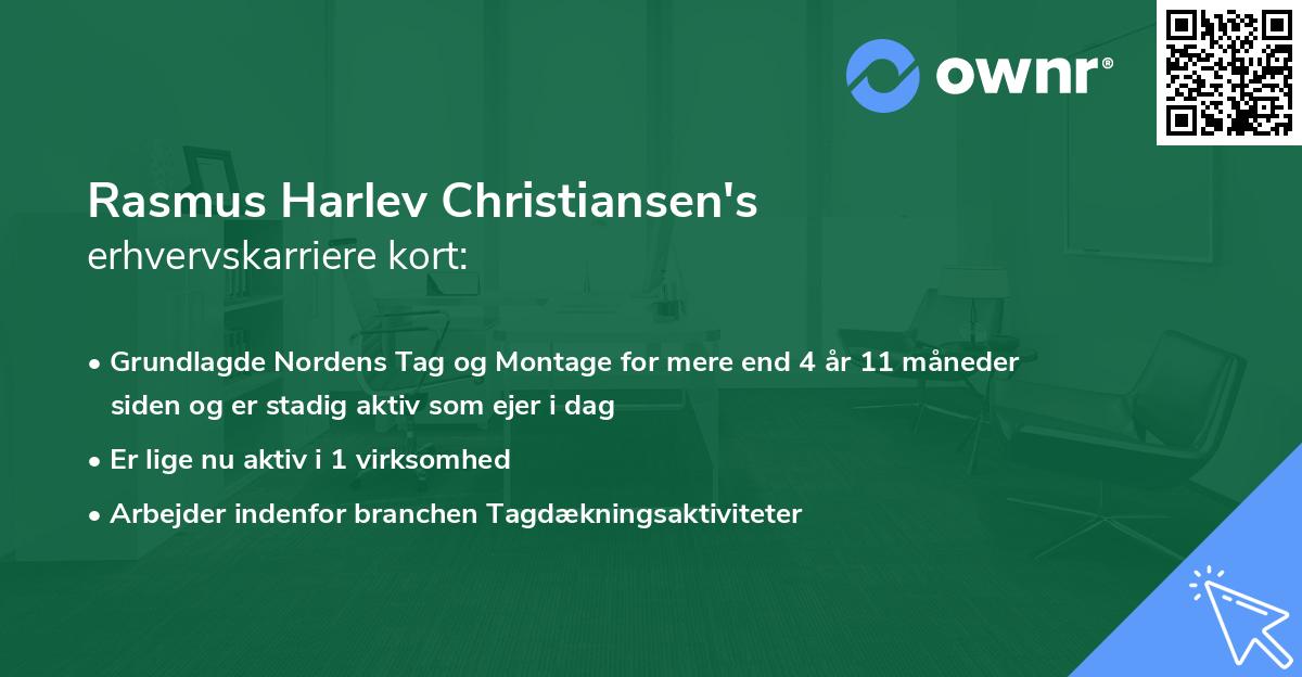 Rasmus Harlev Christiansen's erhvervskarriere kort