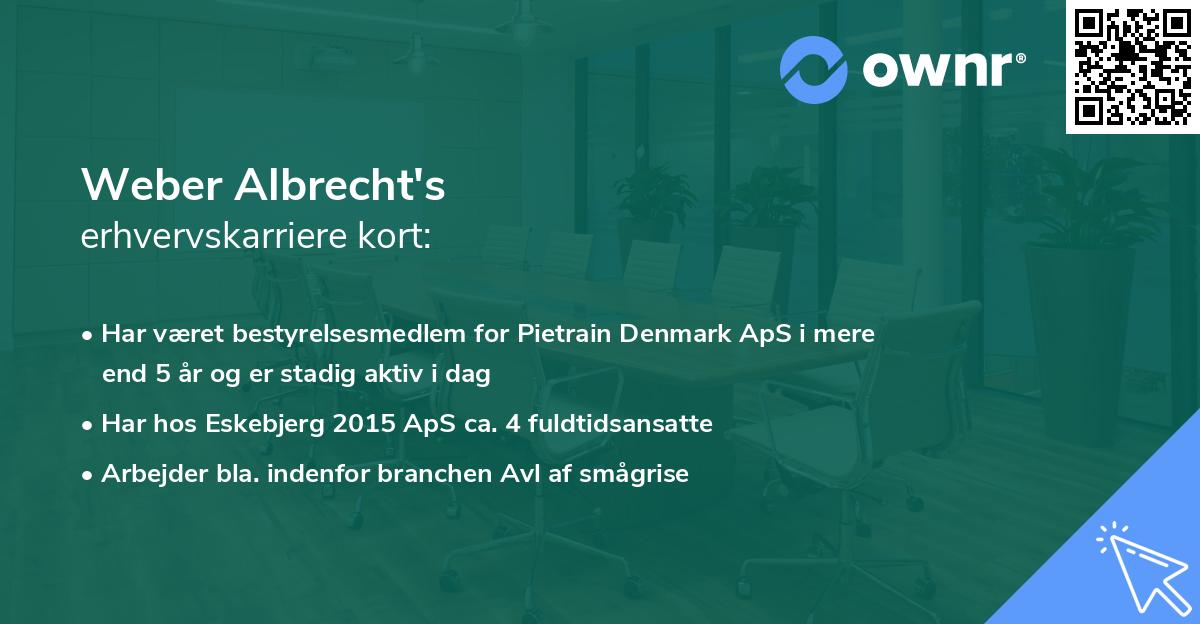 Weber Albrecht's erhvervskarriere kort