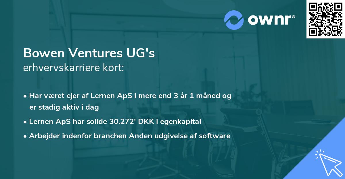 Bowen Ventures UG's erhvervskarriere kort