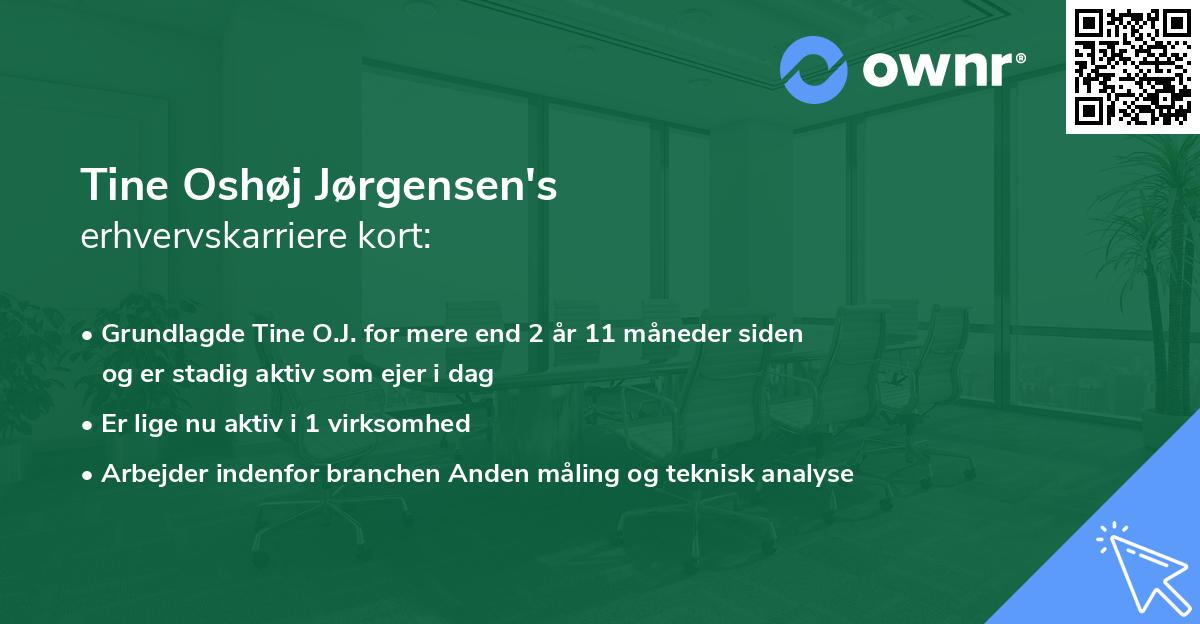 Tine Oshøj Jørgensen's erhvervskarriere kort