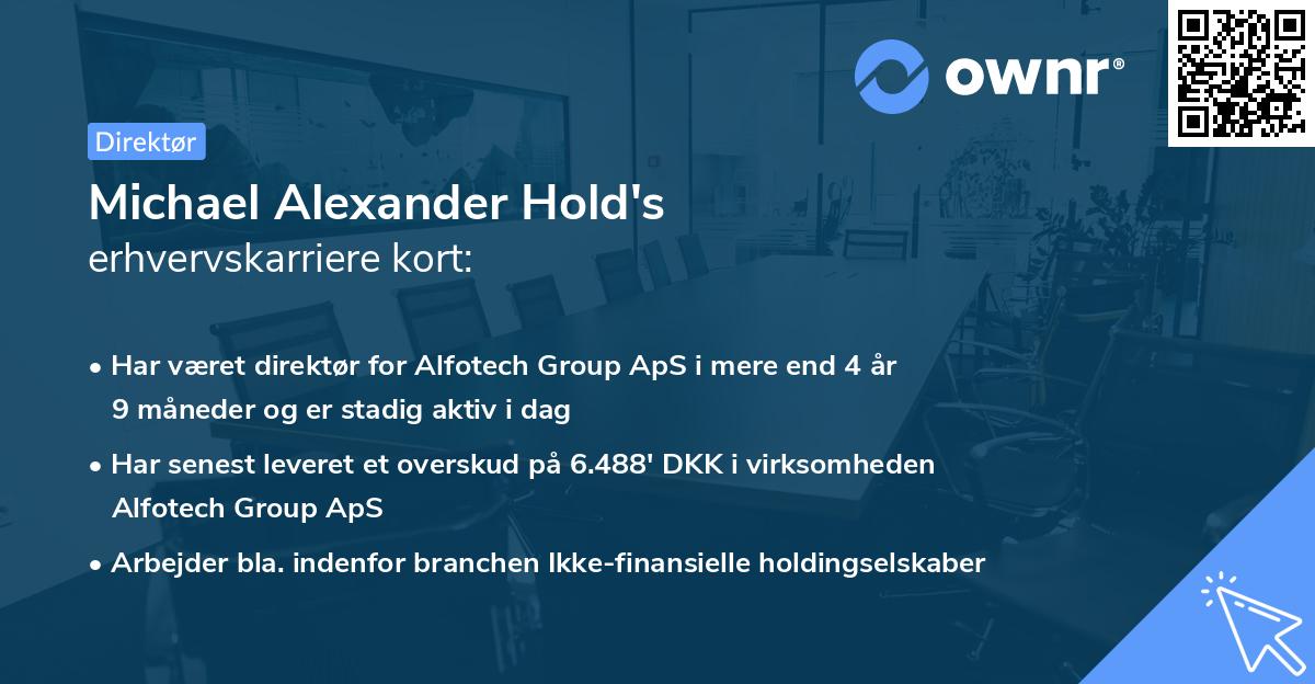 Michael Alexander Hold's erhvervskarriere kort