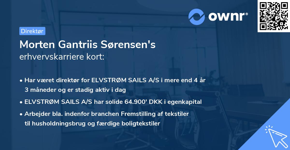 Morten Gantriis Sørensen's erhvervskarriere kort