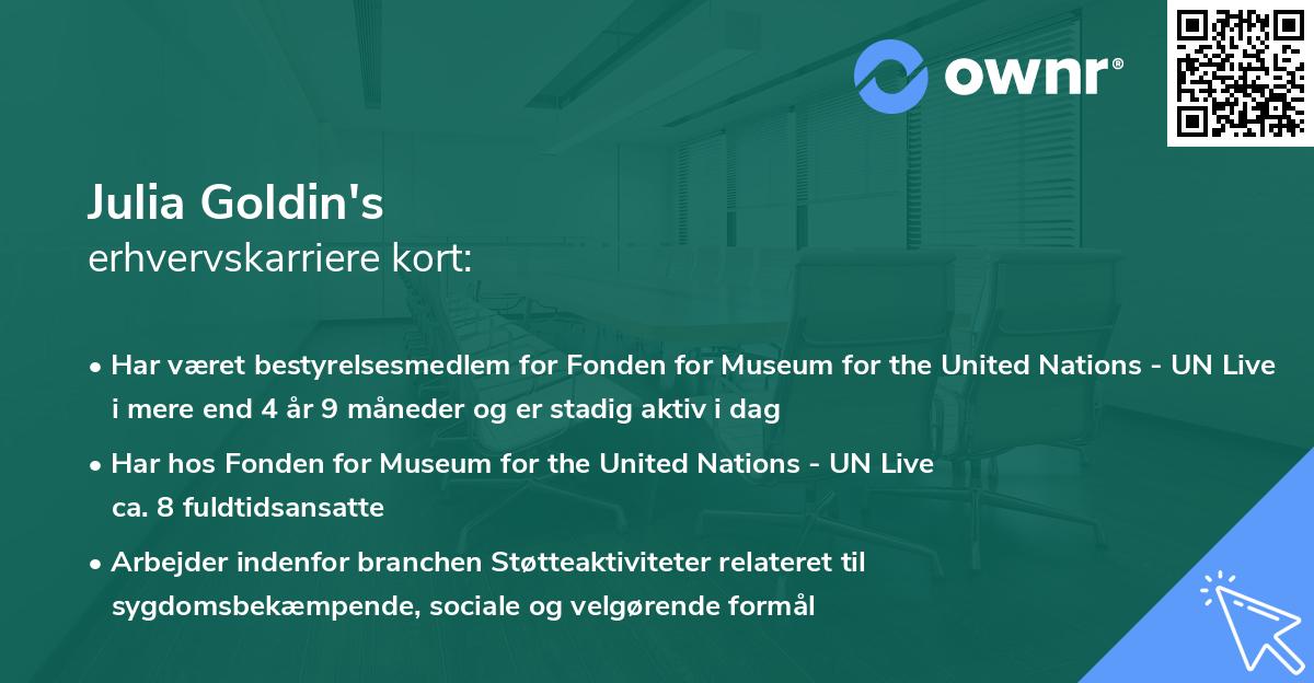 Julia Goldin's erhvervskarriere kort