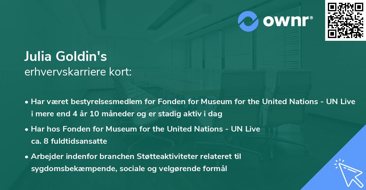 Julia Goldin's erhvervskarriere kort