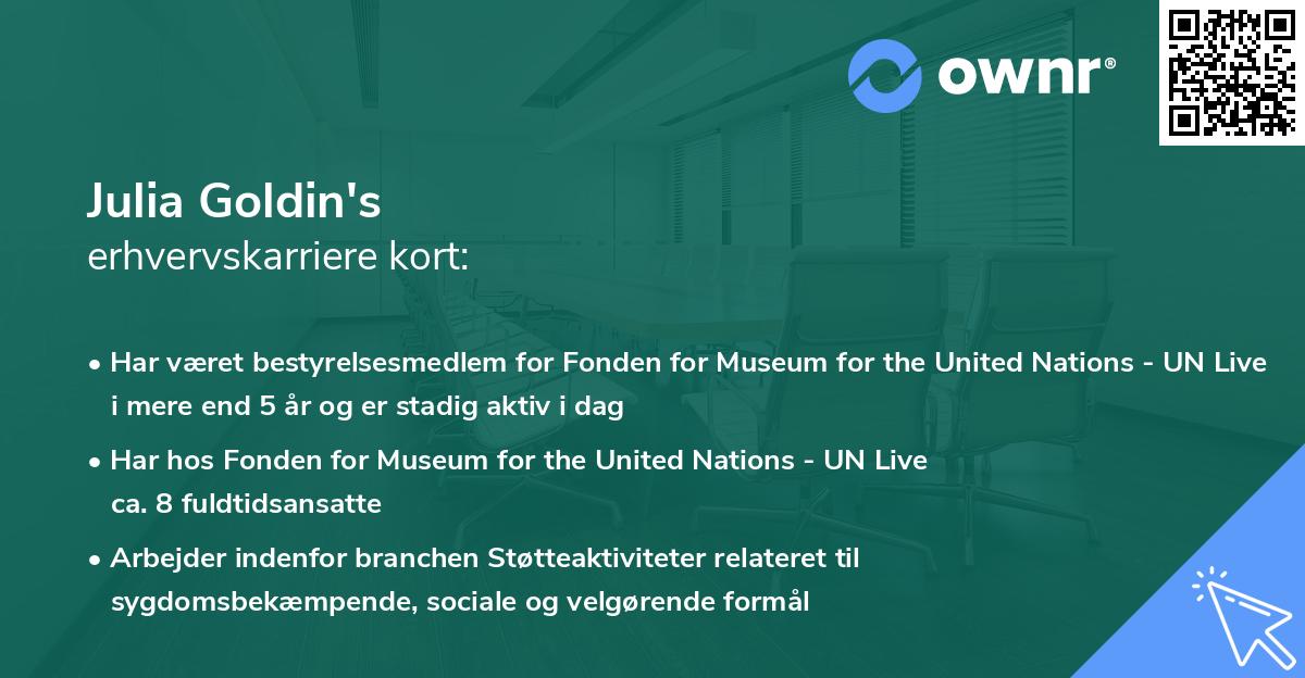 Julia Goldin's erhvervskarriere kort