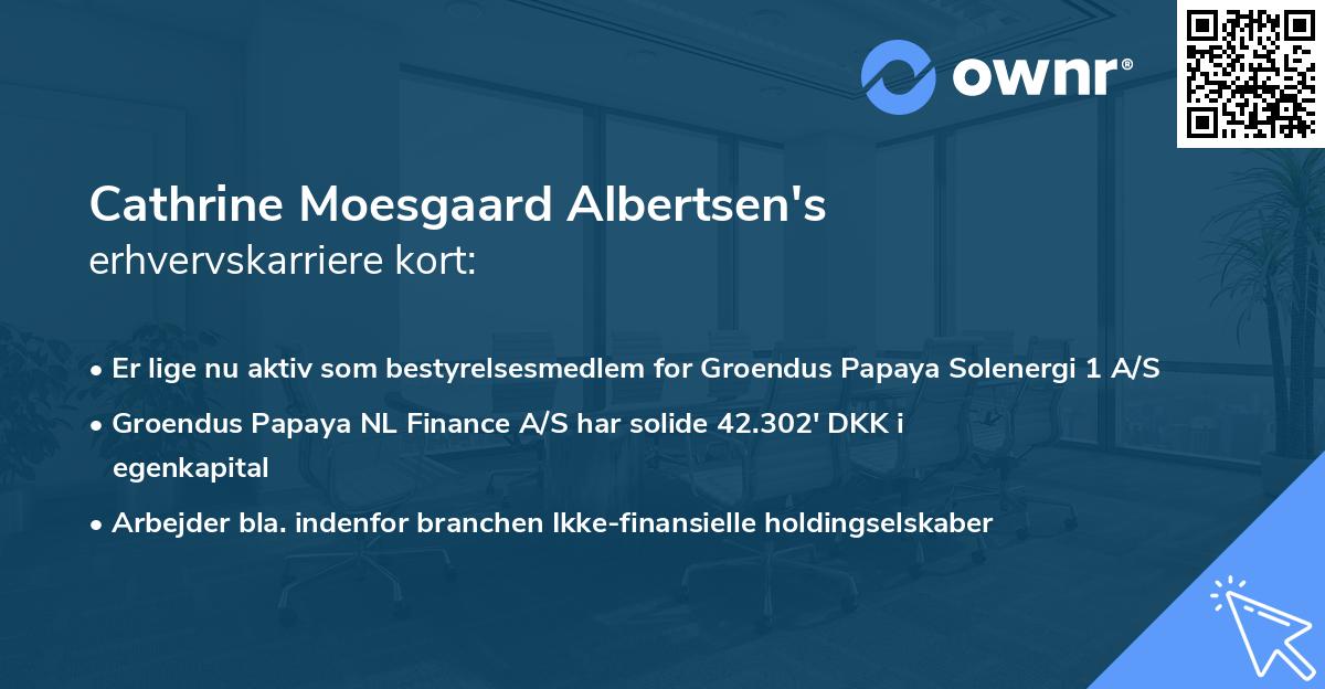 Cathrine Moesgaard Albertsen's erhvervskarriere kort