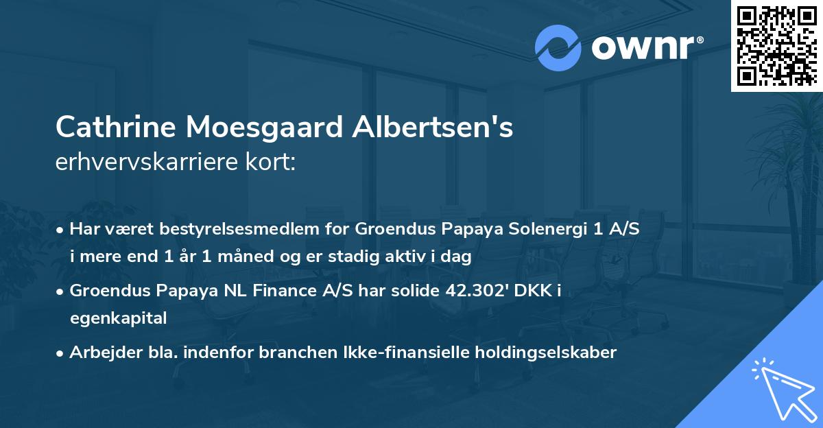 Cathrine Moesgaard Albertsen's erhvervskarriere kort