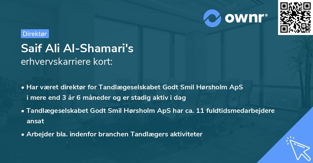 Saif Ali Al-Shamari's erhvervskarriere kort