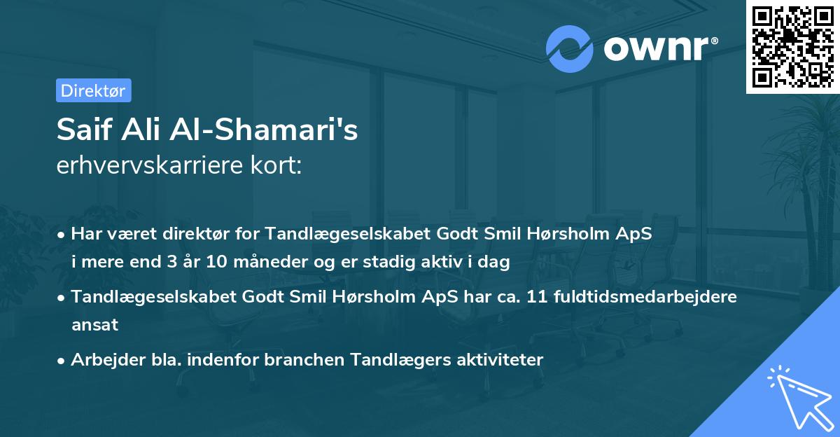 Saif Ali Al-Shamari's erhvervskarriere kort