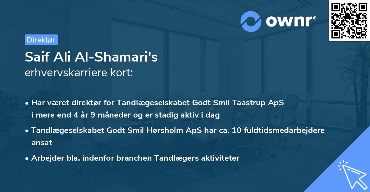 Saif Ali Al-Shamari's erhvervskarriere kort