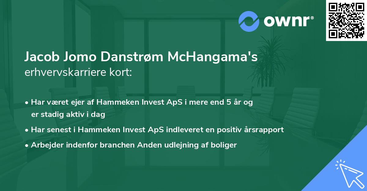 Jacob Jomo Danstrøm McHangama's erhvervskarriere kort