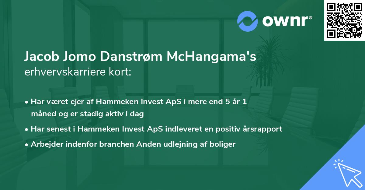 Jacob Jomo Danstrøm McHangama's erhvervskarriere kort