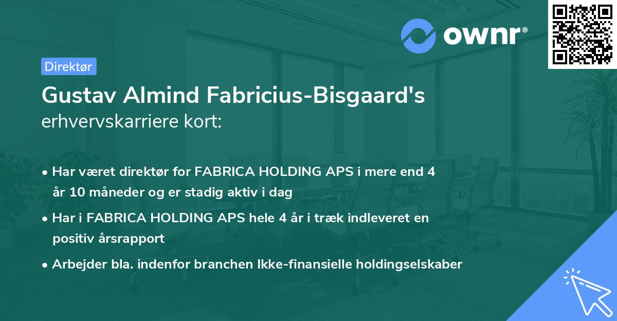 Gustav Almind Fabricius-Bisgaard's erhvervskarriere kort