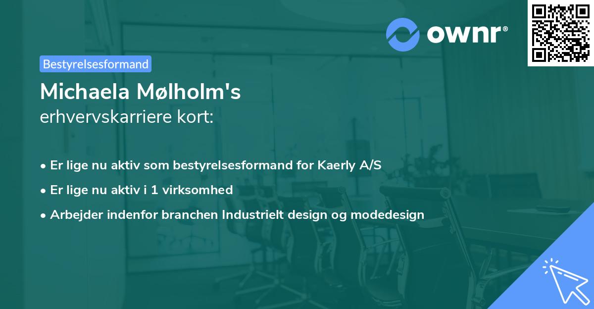 Michaela Mølholm's erhvervskarriere kort