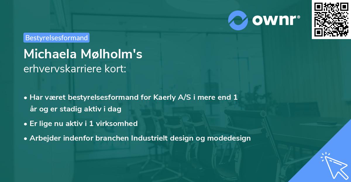 Michaela Mølholm's erhvervskarriere kort