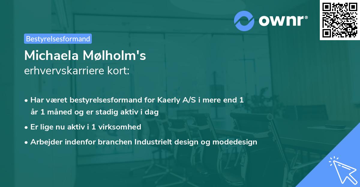 Michaela Mølholm's erhvervskarriere kort