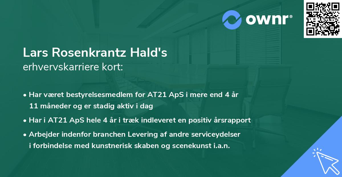 Lars Rosenkrantz Hald's erhvervskarriere kort
