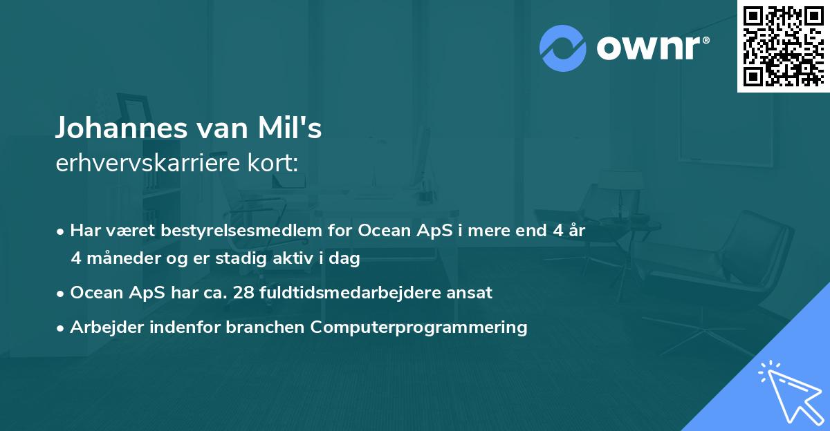 Johannes van Mil's erhvervskarriere kort