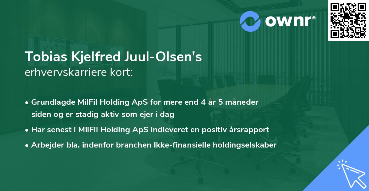 Tobias Kjelfred Juul-Olsen's erhvervskarriere kort