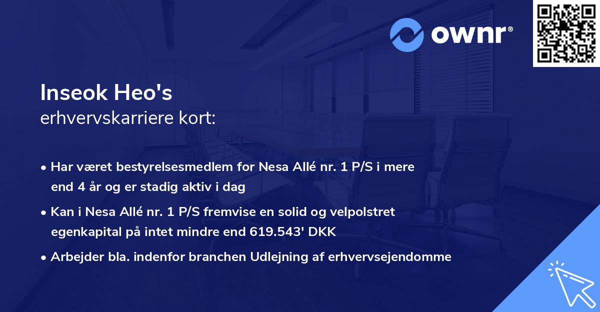 Inseok Heo's erhvervskarriere kort