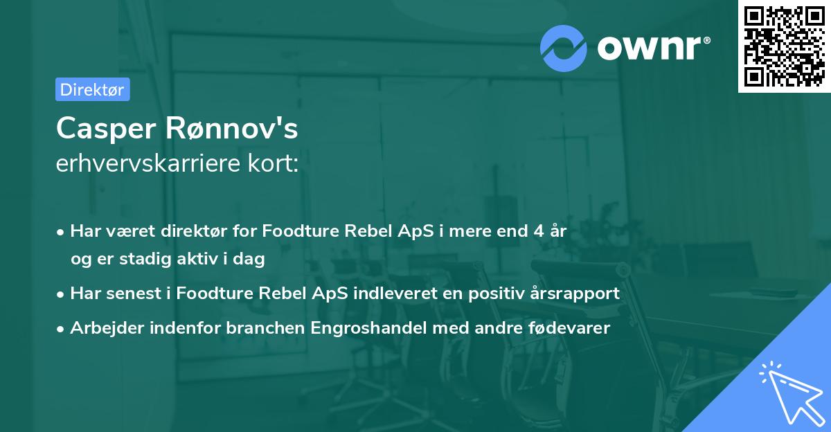 Casper Rønnov's erhvervskarriere kort